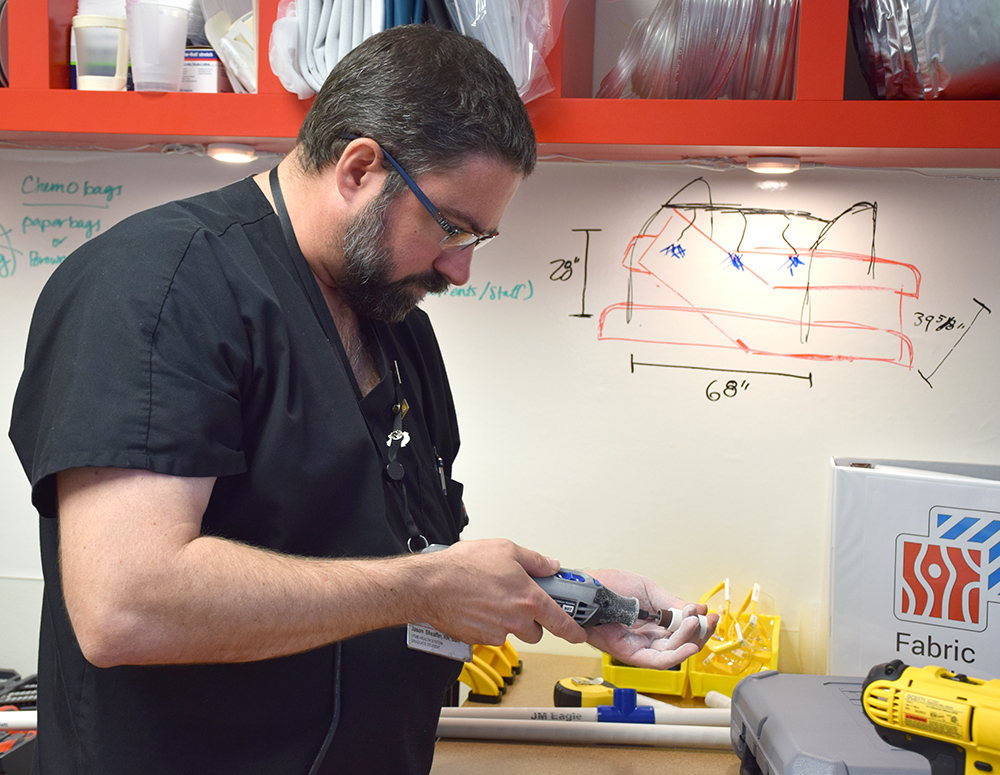 A nurse creating a gadget to improve bedside care. A project of MakerNurse.