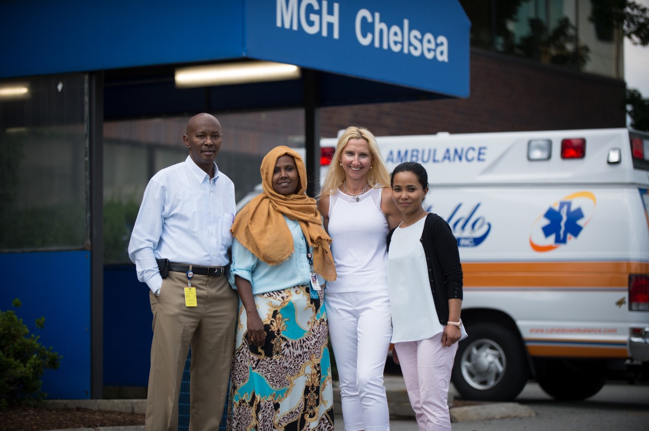 Healthcare workers at a hospital. 