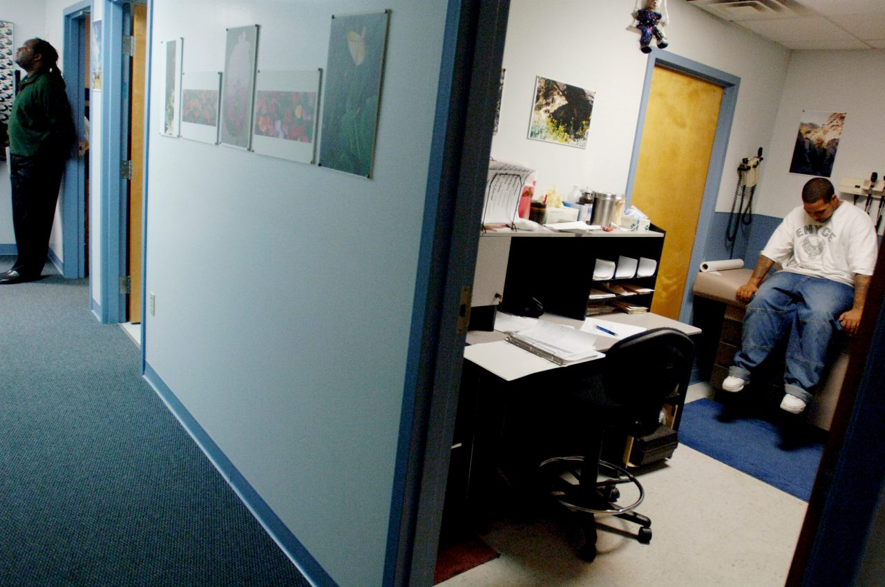 Dimas waits in an examination room during intake into the treatment program for heroine addiction at Brandywine Counseling Inc., a substance abuse treatment center in Wilmington, DE.  Paths to Recovery